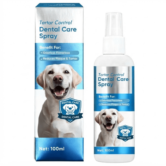 Pet Dog Dental Care Spray, Breath Freshener Dog Teeth Cleaning Spray for Bad Breath, Reduce Plaque & Tartar, No Brushing