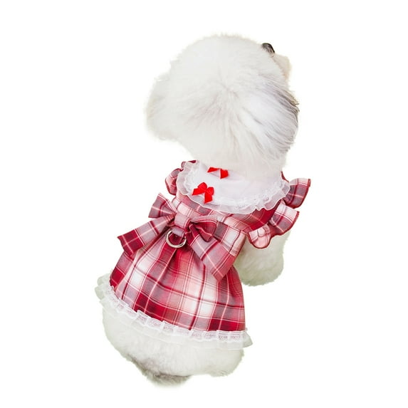 Pet Dog Dress, Dogs Bowknot Tiered Ruffle Dog Dress for Small Dogs Girl, Pet Clothes Outfit