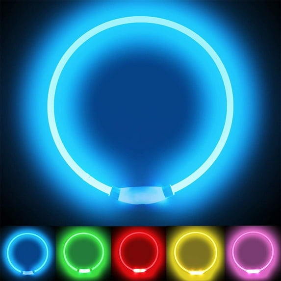 Pet Dog Flashing Light-up Collars for Small Medium and Large Dogs – Enhance Visibility and during Walks