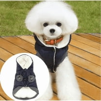 Pet Dog Fleece Harness Jacket Puppy Warm Jumper Sweater Coat Jacket Apparel for Small Medium Large Dog - Dark Blue,XL