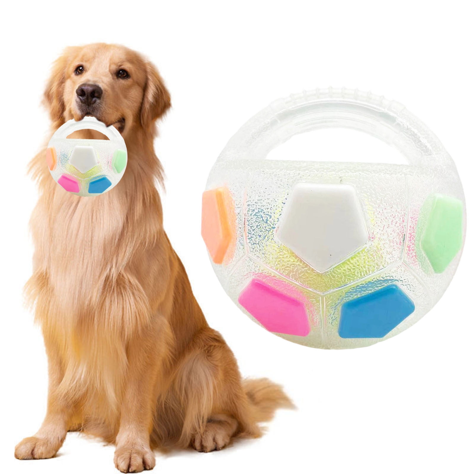 Pet Dog Football Shape Toy Rubber Squeaky Suitable Interactive Pet Toy For Water Play Training Outdoor Games