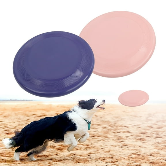 Pet Dog Frisbee, 2 Pack, 8 Inch Dog Frisbee, Pet Interactive Training Frisbee, Bite Resistant Dog Toy, Not Easily Deformed, Pink and Purple.