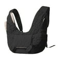 thumbnail image 1 of Pet Dog Front Carrier Fashion Quilted Collapsible Lightweight Travel Outdoor Adventure Dog Backpack Black 1Pc, 1 of 5