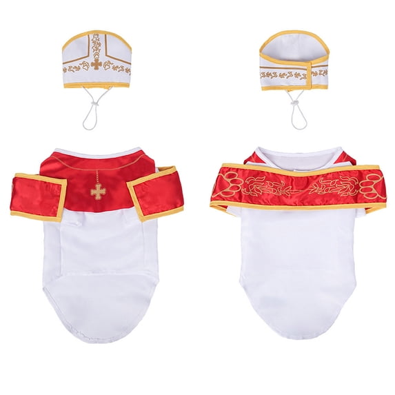 Pet Dog Godfather Costume Set with Hat, Outfit for Small Medium Dogs, for Halloween Party Photo Props