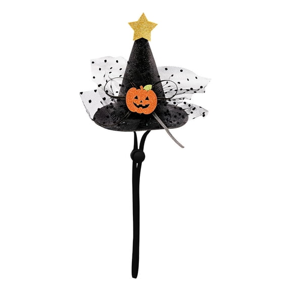 Pet Dog Halloween Party Witch Hat Fashion Cosplay Wizard Hat Puppy Dress Up StageProps Adjustable Dog Hat Headwear