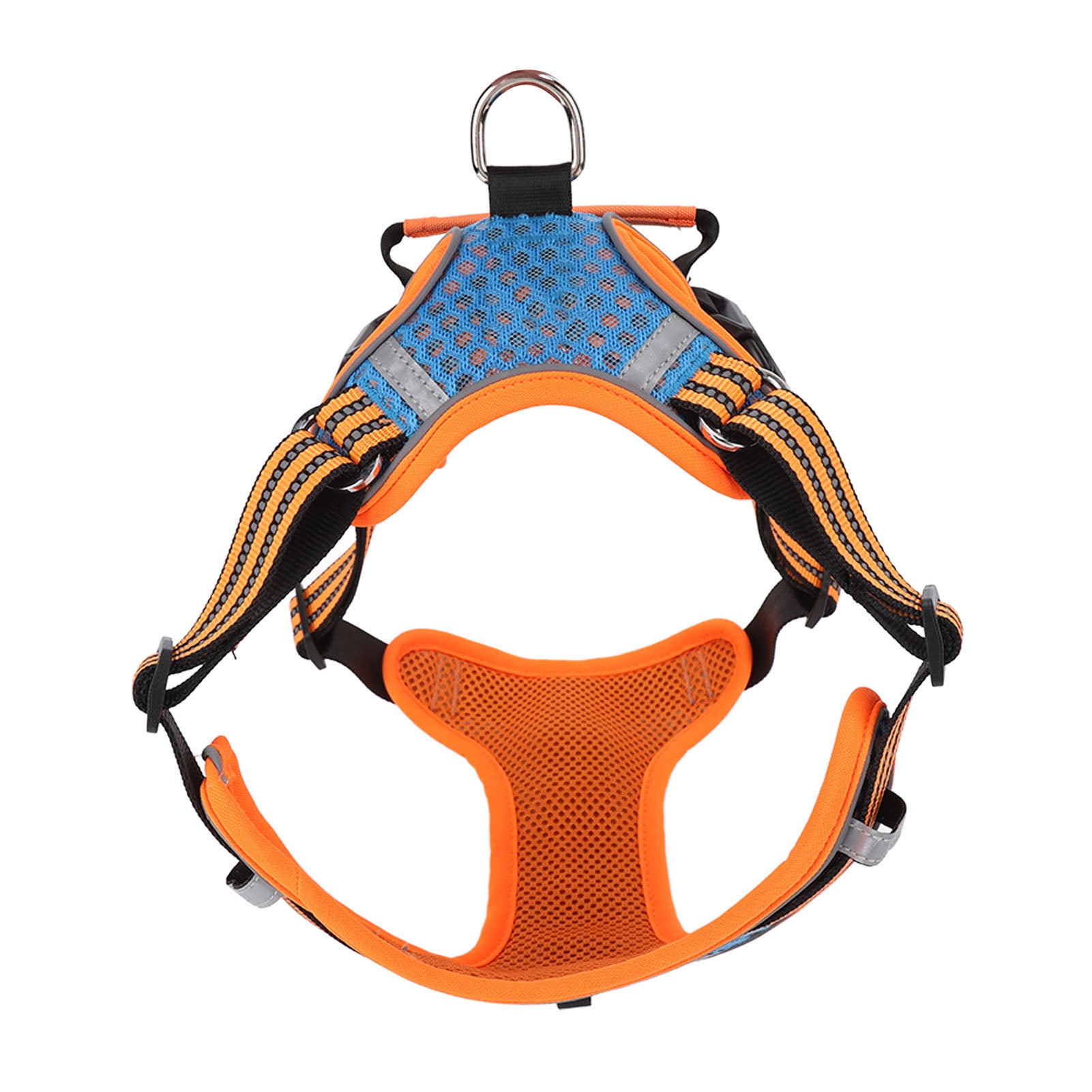 Pet Dog Harness Jewel Blue Breathable Mesh Adjustable Reflective Double