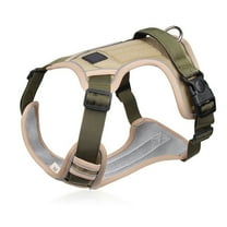 Pet Dog Harness Medium Reflective Front Clip Vest with Handle,Adjustable 2 Metal Rings 3 Buckles Easy to Put on & Take Off