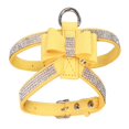 thumbnail image 1 of Pet Dog Harness Strap Lead Bling Rhinestone Necklace Leather Bowknot Collar, 1 of 3