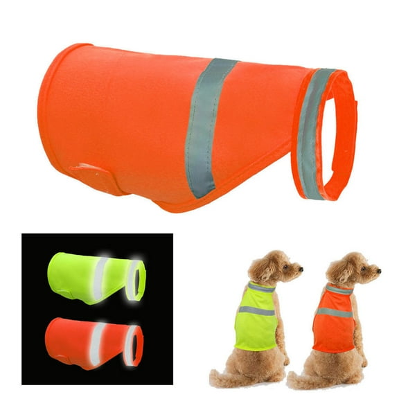 LINMOUA Dog Clothes,Pet Dog High Visibility Reflective Safety Vest for Outdoor Work Walking