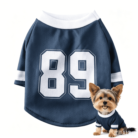Pet Dog Jersey, Summer Cooling Mesh Fabric, Soccer Sportswear, Lightweight Football Casual Clothes for Small Dogs