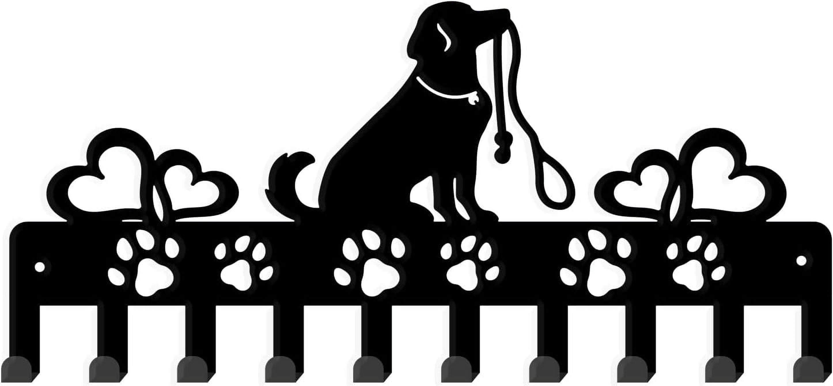 Pet Dog Key Holder Dog Footrint Metal Hook Decorative 10 Hook Key ...