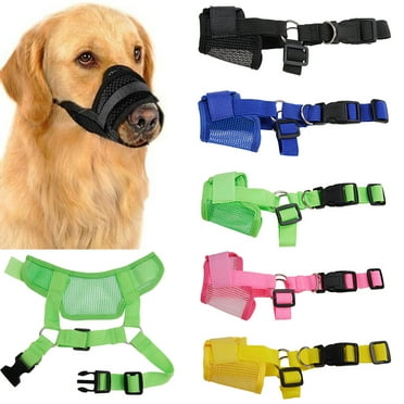 Pet Dog Muzzle Anti Biting and Chewing, Dog Mouth Cover with Comfortable Mesh Soft Fabric and Adjustable Strap, Suitable for Small, Medium and Large Dogs