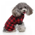thumbnail image 1 of Pet Dog Plaid Pajamas Flannel Christmas PJs, Cold Weather Jumpsuit for Small And Medium Dogs - Red and Black L, 1 of 8