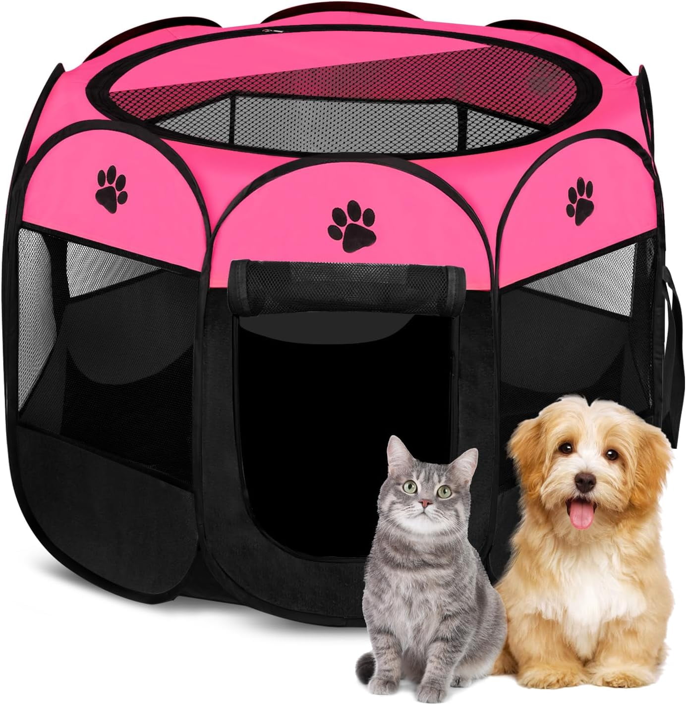 Pet Dog Puppy Playpen Dog Cat Tent Crates, Foldable Exercise Kennel ...