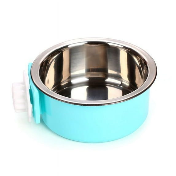 Pet Dog Puppy Stainless Steel Hanging Food Water Bowl Feeder For Crate Cage