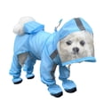 thumbnail image 1 of Pet Dog Raincoat, Blue Four-Legged Full Coverage Waterproof Rain Jacket with Reflective Stripes and Transparent Face Shield, 1 Inclusive Rainwear, Suitable for Small Medium Dogs and Cats for, 1 of 6