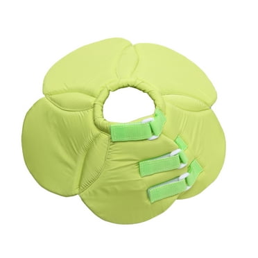 Pet Dog Recovery Collar Cloth Wound Healing Protective Cone Elizabethan Collar for Puppy Cat Size S (Green Flower)