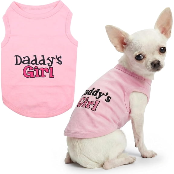 Pet Dog Shirt – 100% Cotton Shirts – Sleeveless Puppy Clothes – Lightweight and Breathable Dog Apparel Daddy’s Girl Pet Shirt