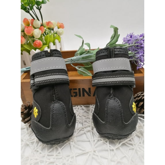Pet Dog Shoes 4-Pack - Non-Slip & Waterproof Paw Protectors for Small & Medium Dogs