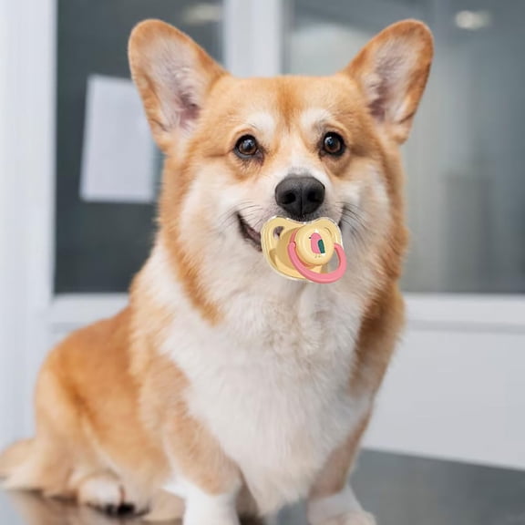 Pet Dog Silicone Pacifier for Small Dogs Puppy Soothing Chew Toy Cat and Dog Calming Pacifier for