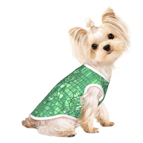 Pet Dog Sleeveless T Shirts Alligator Skin Green Texture Pattern pet Clothes Soft Breathable Vest for Small Dogs Cats Medium