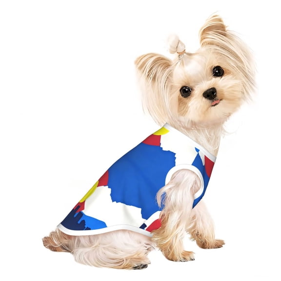 Pet Dog Sleeveless T Shirts Colorado Flag Pattern pet Clothes Soft Breathable Vest for Small Dogs Cats Small