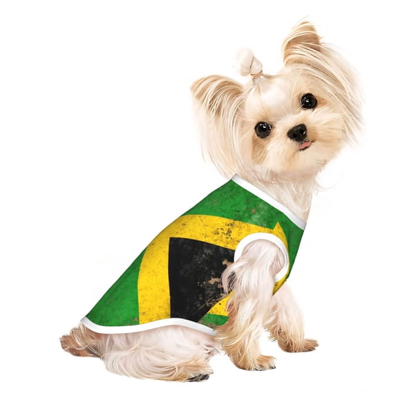Pet Dog Sleeveless T Shirts Jamaica Flag Proud Jamaicans pet Clothes Soft Breathable Vest for Small Dogs Cats Small