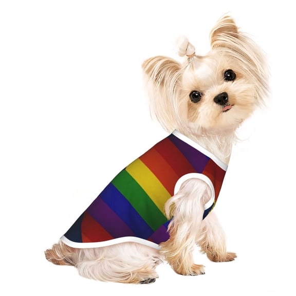 Pet Dog Sleeveless T Shirts Puerto-Rico-Flag Rainbow Gay Pride pet Clothes Soft Breathable Vest for Small Dogs Cats Small