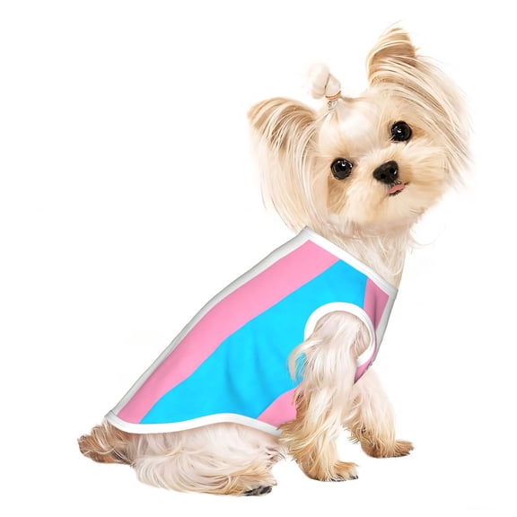 Pet Dog Sleeveless T Shirts Transgender Flag pet Clothes Soft Breathable Vest for Small Dogs Cats Small