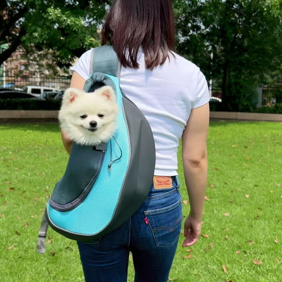 Pet Dog Sling Carrier 5.51-11 lbs, Breathable Mesh Adjustable Puppy Sling Carrier, Portable Dog Purse Slings for Outdoor Hiking Travel, Pet Crossbody Bag for Small Dog Cats