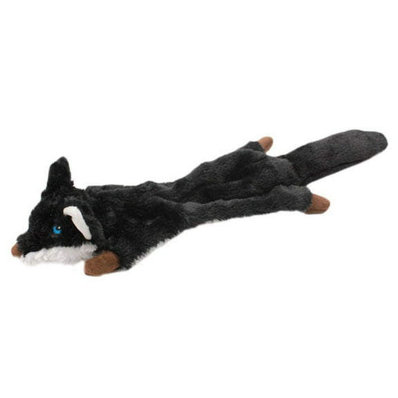 Pet Dog Squeaky Toy No Stufffed Squeaky Plush Dog Toy For Small Dogs Wolf-dog Shape Chew Toys Pet Interactive Accessories Black