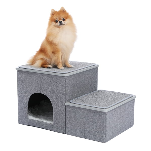 Pet Dog Stairs for High Beds Pet Steps for Cats Get on Bed Couch Stairs  Wooden 2 Step Stool for Small Dogs Kitten Ladder for Bed Window Perch for  Pet