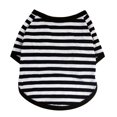 thumbnail image 1 of Pet Dog Striped Round Neck T-Shirt, Korean Style Polyester Clothes, Soft/Breathable/Durable, Elastic Design for Daily Wear/Sleep/Travel, Small Dogs, 1 of 3