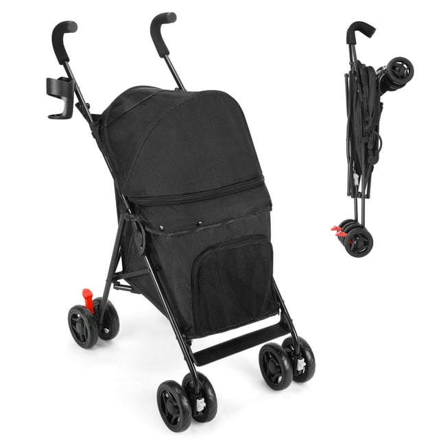 Pet Dog Stroller, Wedyvko 4 Wheels Foldable Dogs and Cat Strollers with