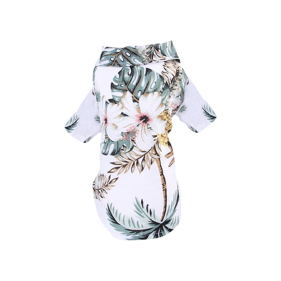 Pet Dog Summer Shirt, Cotton Linen Material, Cute Hawaiian Floral Print, Xxl Size For Puppy, Comfortable Stylish Clothing
