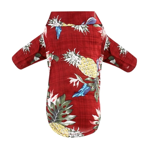 Pet Dog Summer Shirt Skirt Style With Cute Pineapple Fine Print, Cotton And Linen Material For Comfort, Fashion Humanized Design To Make Pet Stylish And Unique
