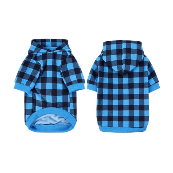 Pet Dog Supplies, Plaid Dog Hoodie, Fleece Lined Dog Sweater for Small Medium Large Dogs, Warm Thick Plaid Dog Sweatshirt, Soft Cozy Cold Weather Pullover Pet Apparel with Hood