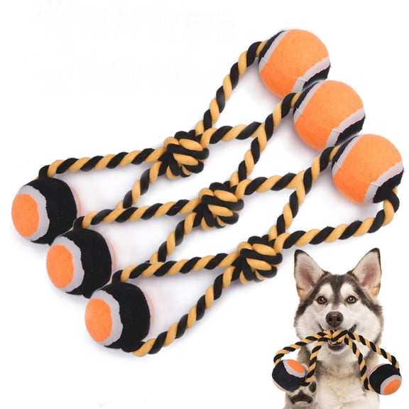 Durable Pet Dog Tennis Rope Toy for Teeth Grinding - Halloween Dog Knot