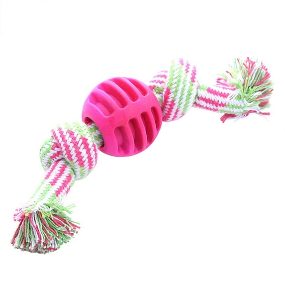Pet Dog Toy - Cotton Rope Double - Knot, Teeth Cleaning, Durable, Safe, Easy to Clean, for Oral Health