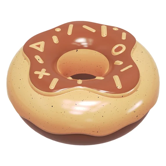 Pet Dog Toys for Medium Large Dogs Interactive Chew Donut Toys Teeth Cleaning Training Bite Resistant Toy Labrador Pug Supplies (Brown)