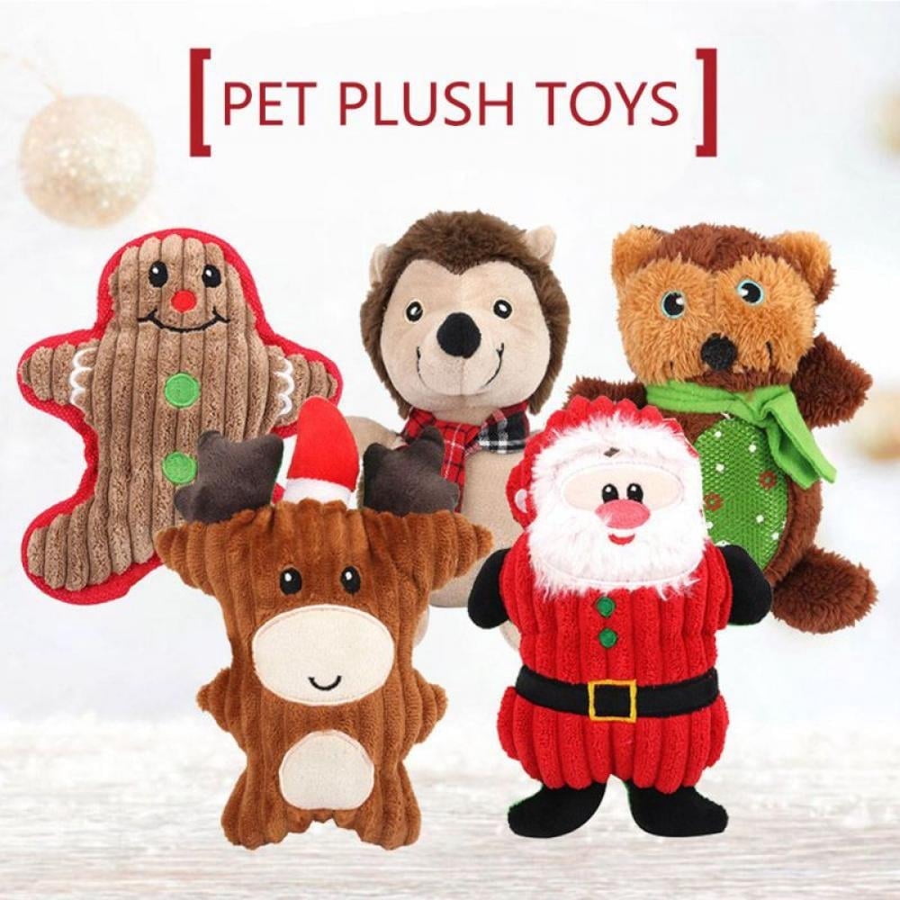Pet Dog Toys for Small Large Dogs Christmas Plush Pet Puppy Squeaky Chew Bite Resistant Toy Pets Accessories Supplies