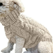 Pet Dog Turtleneck Knitting Sweater Coat Winter Warmer Thickening Pullover Knitwear Crochet Coat Clothes for Small Medium Large Dog Puppy Cat Halloween Christmas (Light Brown,M)