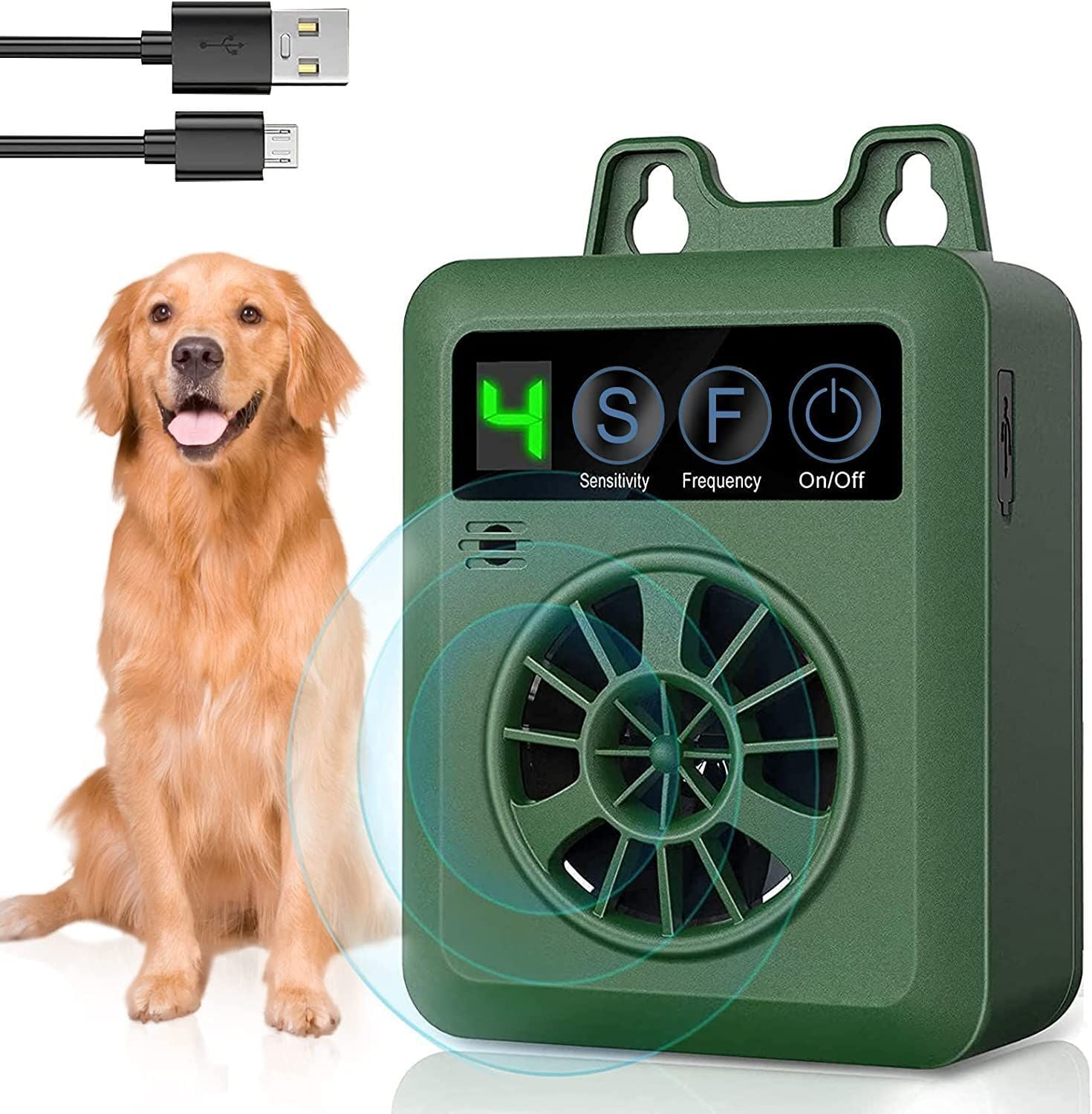 Pet Dog Ultrasonic Bark Control Device Upgraded Rechargeable Digital ...