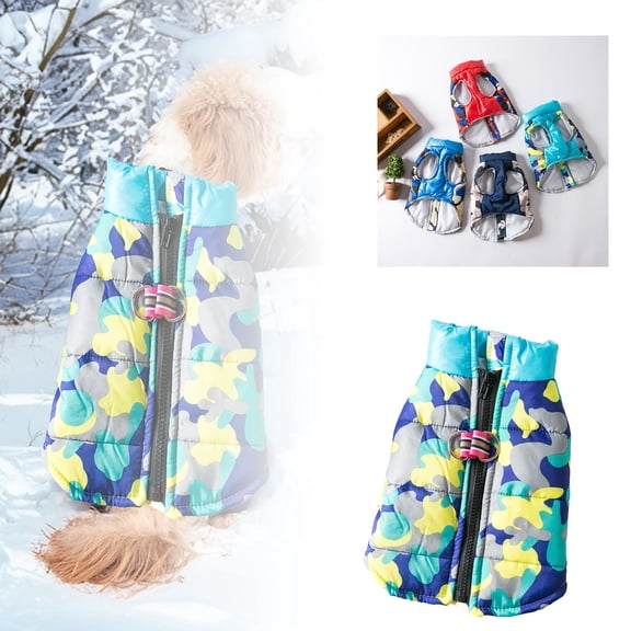 Pet Dog Warm Snowsuit Clothes Waterproof Windproof Fleece Winter Coat Puppy Apparel Cold Weather Dog Jacket,Light Blue,M
