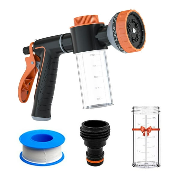 Pet Dog Wash Sprayer Shampoo & Soap Dispenser, Hose Nozzle for Indoor/Outdoor Use with 3/4' GHT Male x 1/2' NPT Male Connector, Dog Wash Hose Attachment for Pet Bathing, Watering, Car Washing