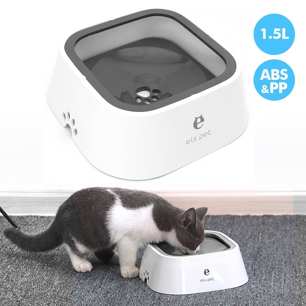 Pet Dog Water Bowl No Spill Dispenser Portable Vehicle Carried Float Slow Feeder