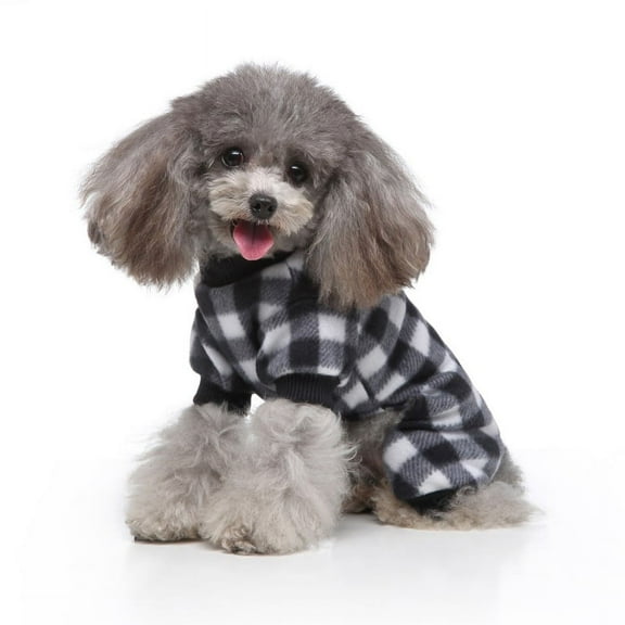 Pet Dog Winter Christmas Pajamas Clothes,Classic Buffalo Holiday Plaid Onesie Shirt Soft Comfy Cat T-Shirt Sweater Matching Pajamas for Small Medium Dogs Cats Puppy Casual Cozy Costumes,S-XL Black