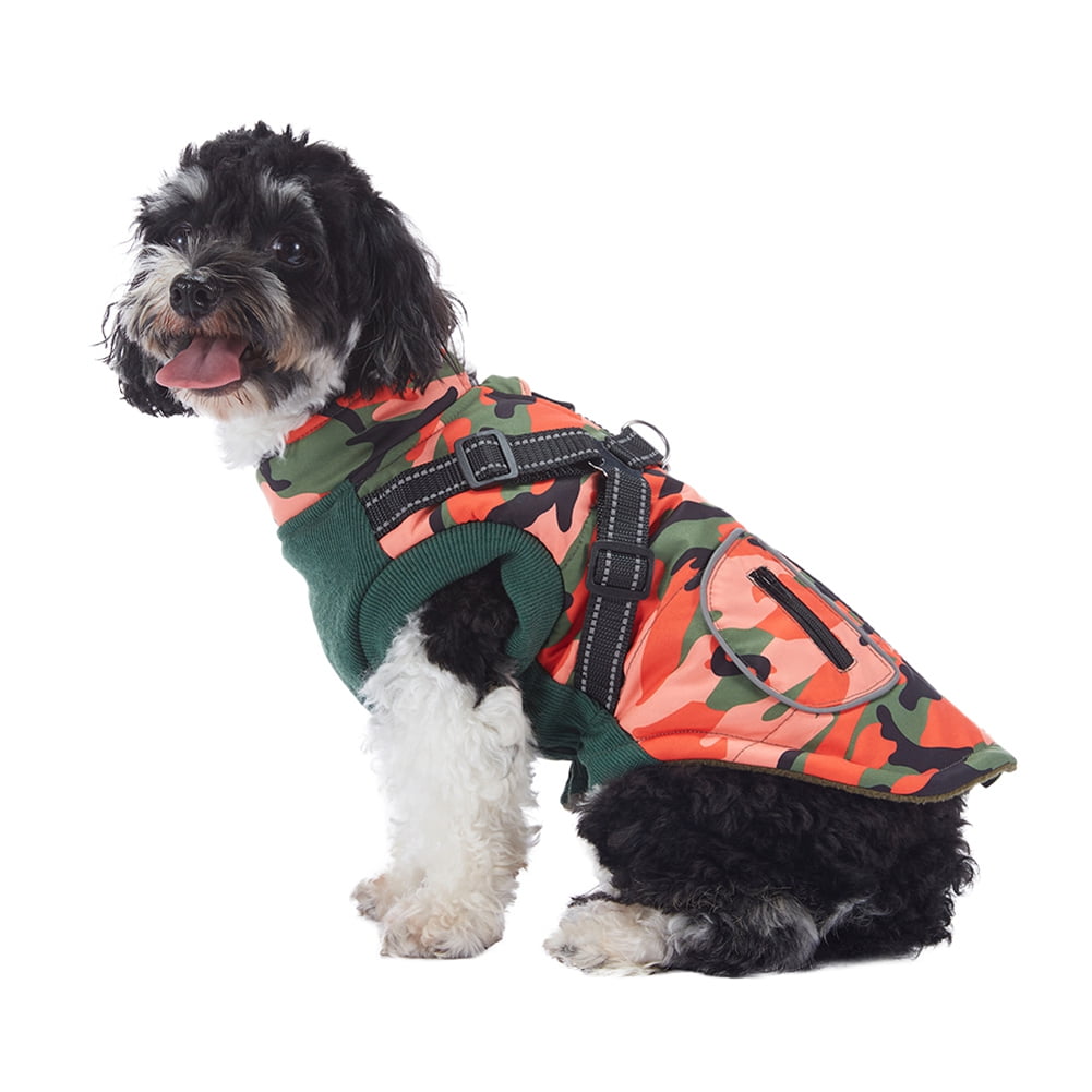 Pet Dog Winter Coat Windproof Warm Dog Jackets with with Built in