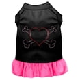 thumbnail image 1 of Mirage Pet Rhinestone Heart and crossbones Dress Black with Bright Pink XXL, 1 of 11