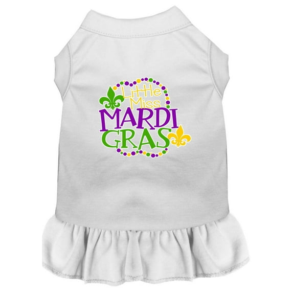 Pet Dog and Cat Dress Screen Printed, "Little Miss Mardi Gras"